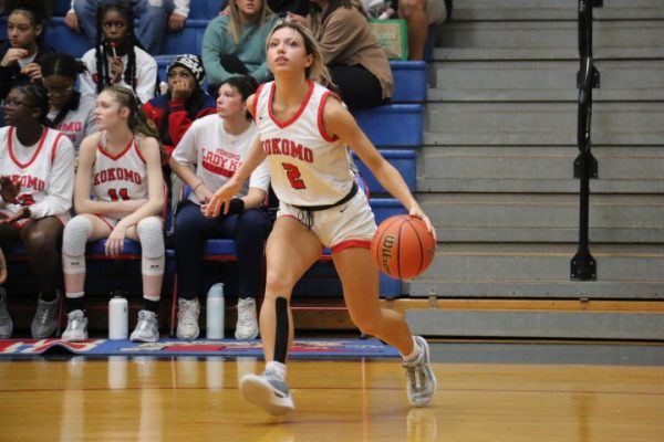Senior Mia Castillo takes the ball to the hoop during the LadyKats win over Fort Wayne South. The LadyKats are 3-2 on the season. 