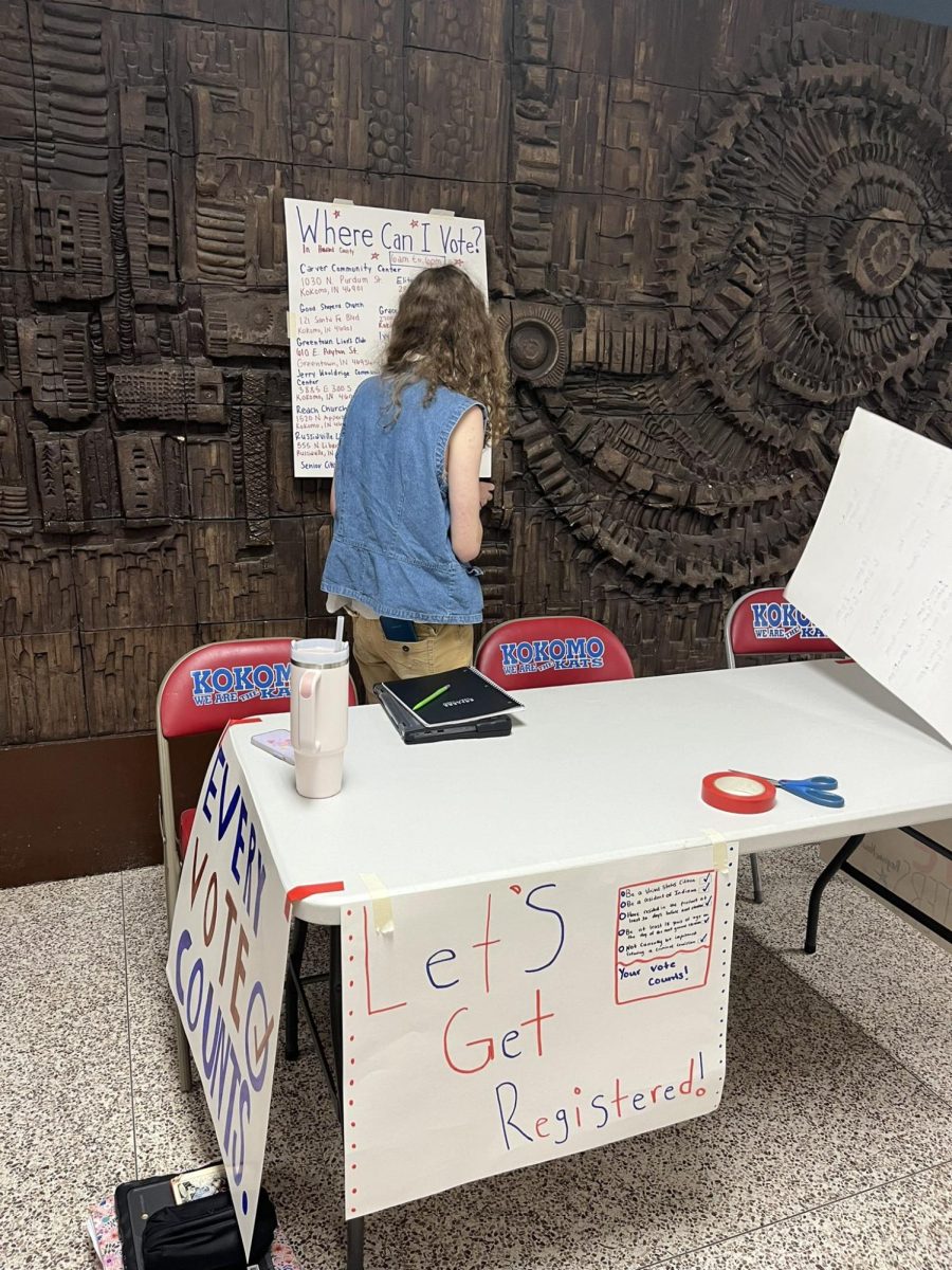 History & Civics Club member's help students get registered to vote in the November election during lunch. 