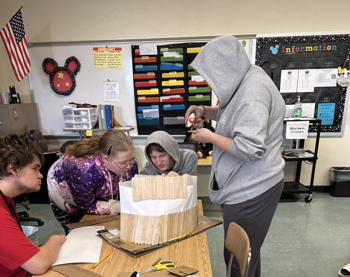 Students in Danielle Greeson's English 9 classes got hands-on during their study of William Shakespeare, creating models of the Globe Theatre. 