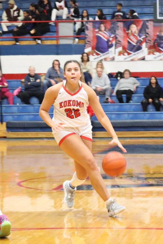 Senior Aviannah Pollard brings the ball down the court during the LadyKats' final home game against Richmond. 